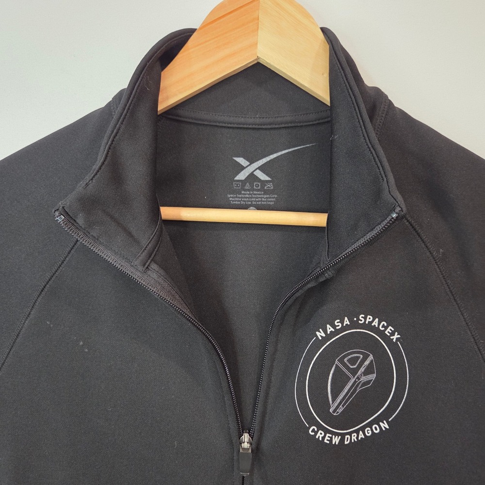 SpaceX NASA Crew Dragon 2019 Demo-1 Era Jacket M Black Full Zip Aerospace - Picture 11 of 14